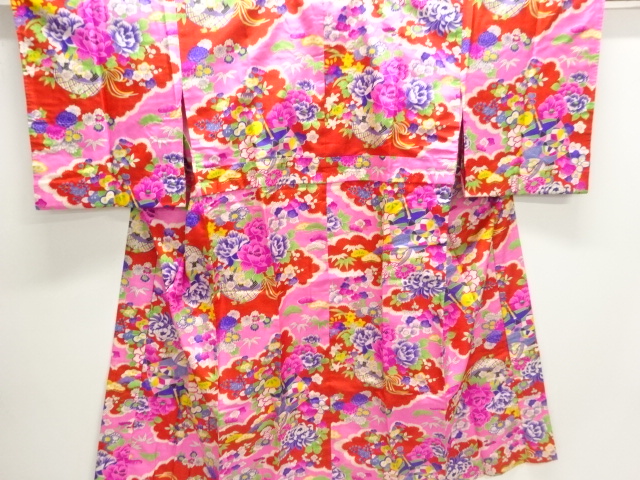 Japanese Kimono / Chirimen Kinsha Combined weave